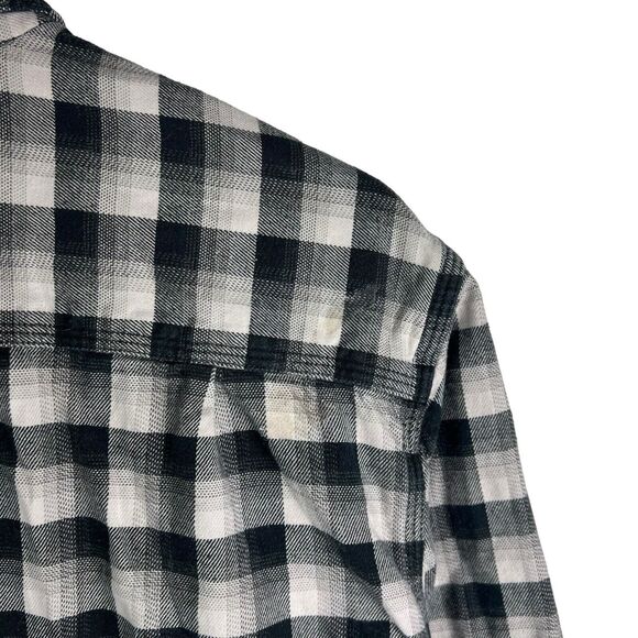 Carhartt Flannel Plaid Button Up Shirt Men's L Long Sleeve Check Work Relaxed - Picture 6 of 7